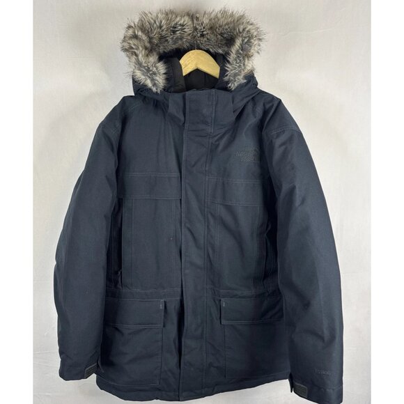 The North Face HyVent Down Parka Men’s XL Black Faux Fur Hood Heavy Winter - Picture 1 of 9